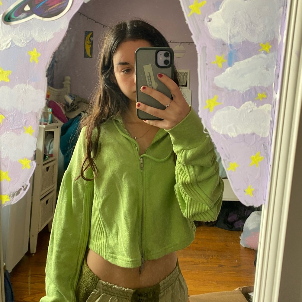 Cropped Green Hoodie